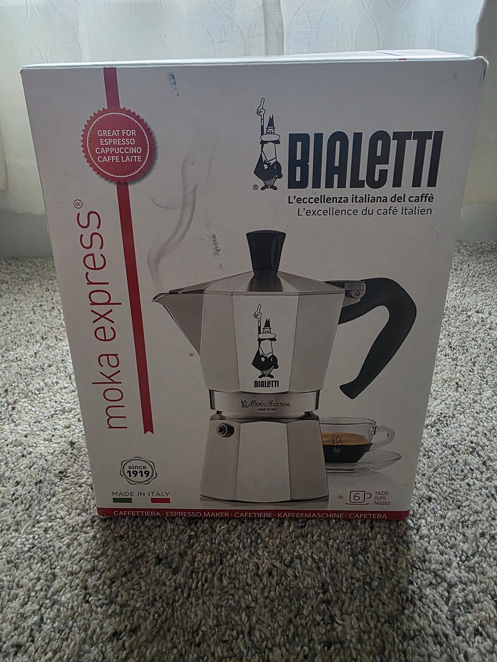 (NIB) Bialetti Moka Express Stovetop Coffee Maker - Brand New